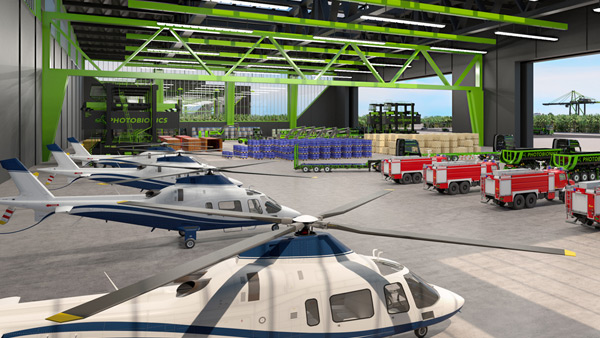 Architekturvisualisierung: Hangar am Hafen