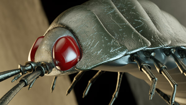 3D Charakter: Isopod-Bot | Modelling, Texturierung, Rigging, Morpherstellung, Beleuchtung & Rendering