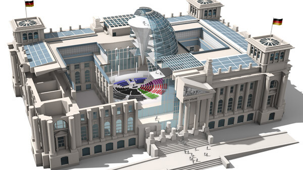 Infografik: Deutscher Bundestag | Modelling, Texturierung, Beleuchtung & Rendering