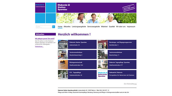 Diakonie Station Spandau | CMS Joomla | Template-Programmierung | Responsive Webdesign | SEO | Suchmaschinenoptimierung Webaktualisierung | Betreuung & Administration
