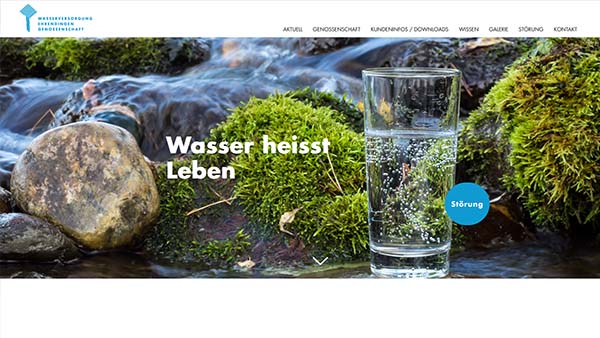 Wasserversorgung Ehrendingen | CMS Wordpress | Elementor | Responsive Webdesign | SEO | Suchmaschinenoptimierung Webaktualisierung | Betreuung & Administration